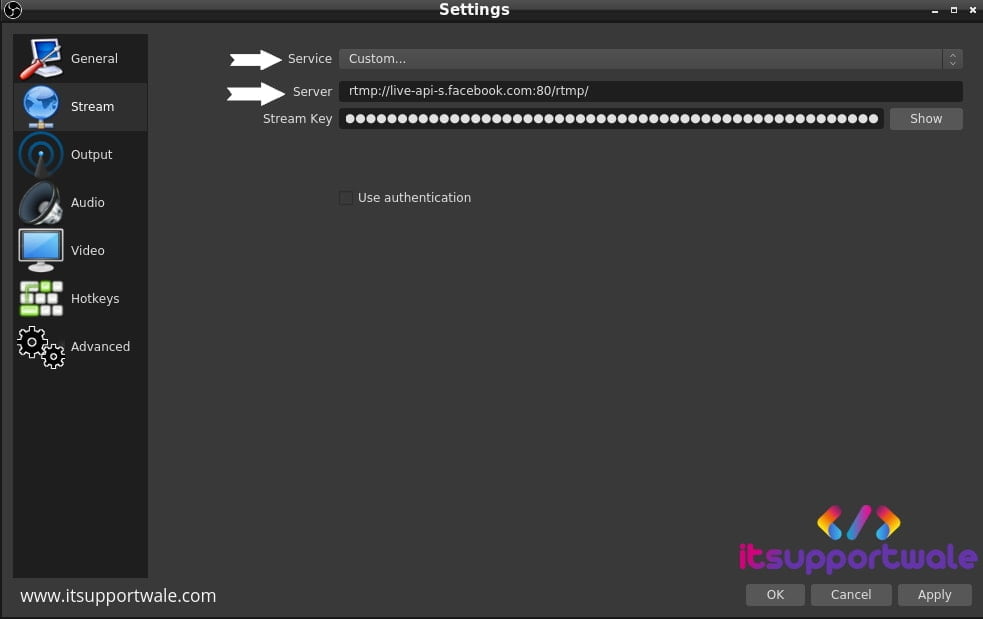 OBS-stream-settings-for-facebook