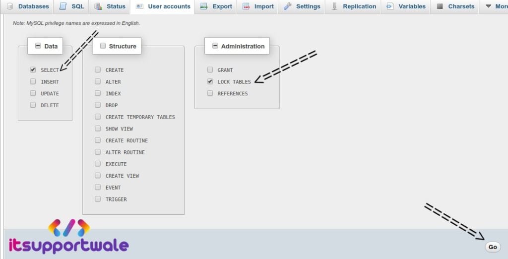 phpmyadmin-select-permission-ang-go