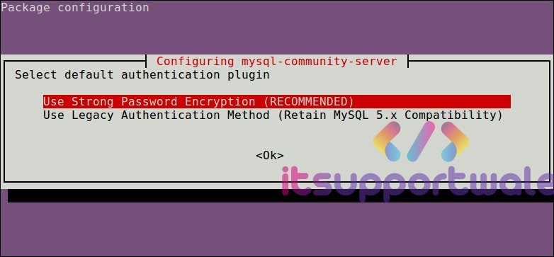 Install MySQL 8 default-authenitcation-plugin