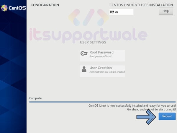 reboot-server-centos-8-installation