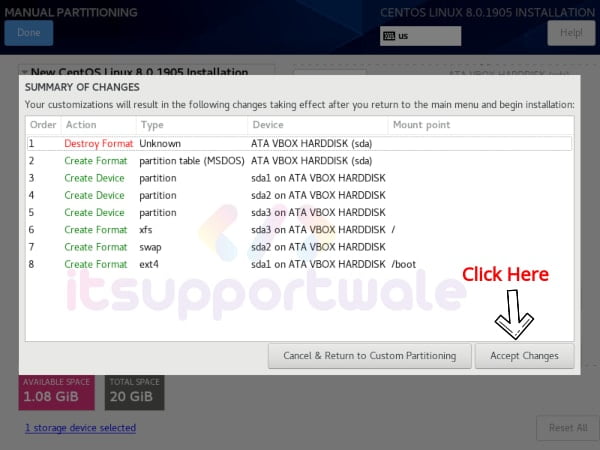 verify-patition-and-accept-changes-centos-8-installation