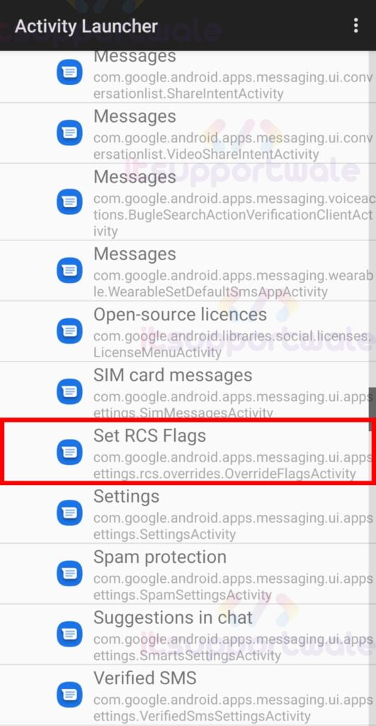 select-rcs-flags-in-activity-launcher